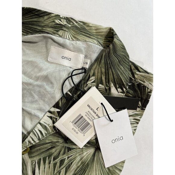 Onia Vacation Shirt in Jungle Palm Green - Picture 6 of 6